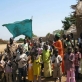 A group of school children stand outside the Chapel in Ngangala village. Kate Holt.
