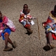 50 year old Seteiy Makoi from Emaarit Town sits on the ground awaiting an operation for her trachoma. Kate Holt.