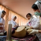Midwife Trainees practise their skills in a practical lesson at the Midwifery Training College. Kate Holt.