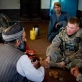 Staff Sgt Donny Kuehner from 2-508 of the 82nd Airborne Division of the US Army has tea with Haji Jhapor. Kate Holt.