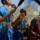 School children perform educational dances about Trachoma and how to prevent. Kate Holt.