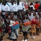Traditional dancers perform outside of All Saint's Cathedral after the enthronement of the new Archbishop. Kate Holt.