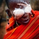 Mooltetiein Salaash, 65 years old, waits to have her bandages removed after undergoing Trachoma Surgery. Kate Holt.