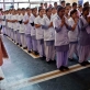 Trainee nurses attend early morning prayers at the nursing college in Dehradun that receives technical support from MCHIP. Kate Holt.